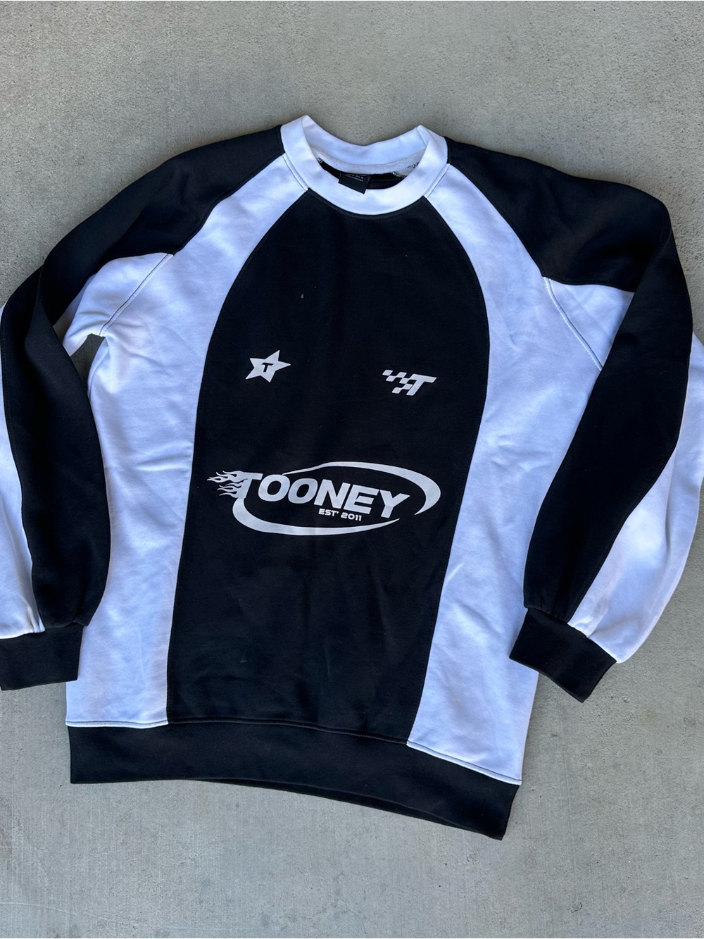 Men's Tooney Racing Panelled Crewneck Sweatshirt Size Medium